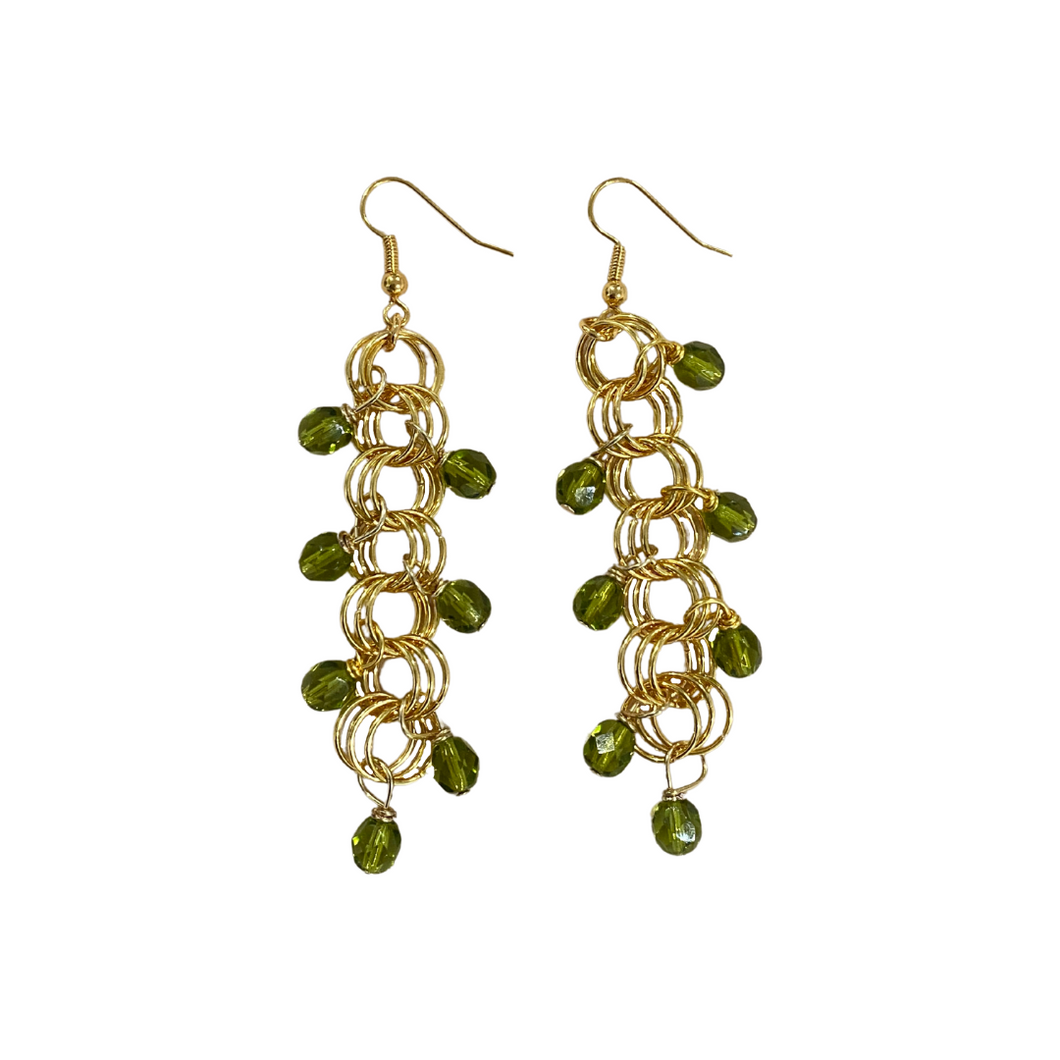 The Renee Earrings in Olive