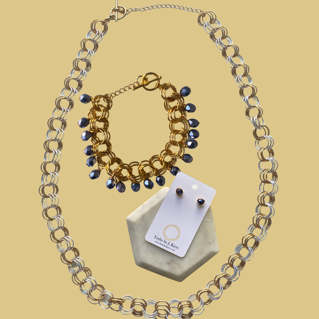 The Morgan Earrings/Donna Bracelet/Kyna Necklace Gift Set